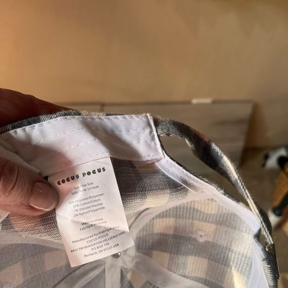 Baseball Cap Buffalo Check Hat Black/ White  adjustable size - Picture 2 of 4